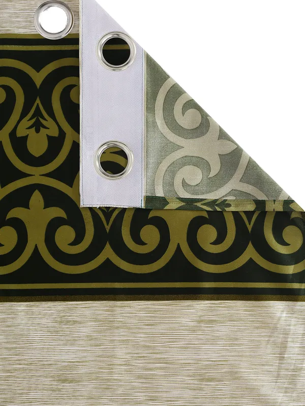 2_Pieces_Garden_Panel_Eyelet_Polyester_Curtains_-_Green