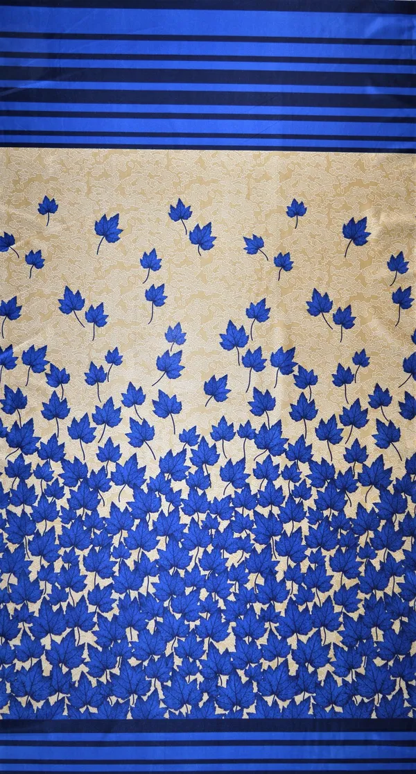 2_Piece_Mapple_Leaf_Eyelet_Polyester_Curtains_-_Blue
