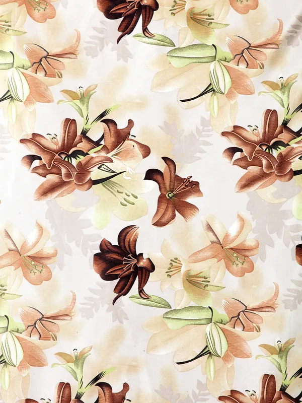 2_Pieces_3D_Flower_Eyelet_Polyester_Curtains_-_Brown