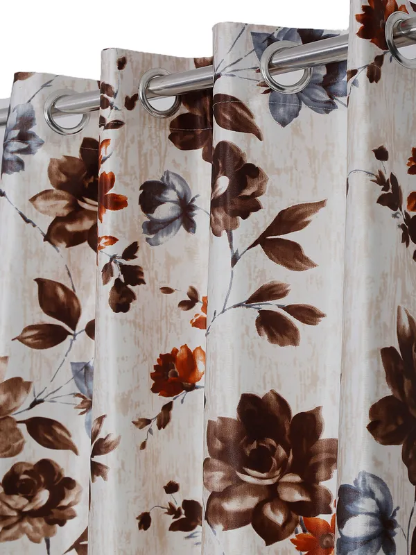 2_Piece_Windflower_Eyelet_Polyester_Curtains_-_Brown
