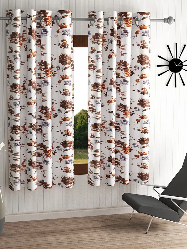 _2_Piece_Windflower_Eyelet_Polyester_Window_Curtains_-_5_Feet,_Brown