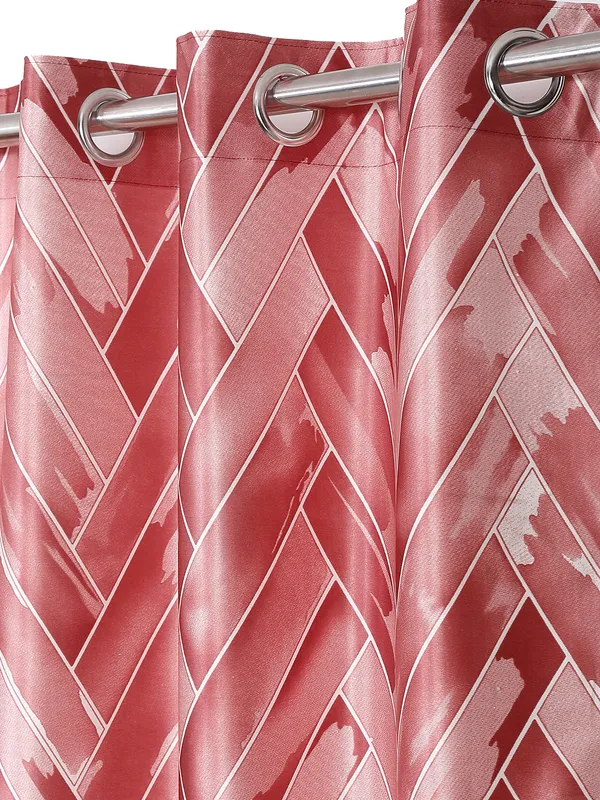 2_Pieces_Geometrical_Panel_Eyelet_Polyester_Curtains_-_Maroon