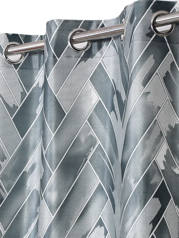 2_Pieces_Geometrical_Panel_Eyelet_Polyester_Curtains_-_Blue
