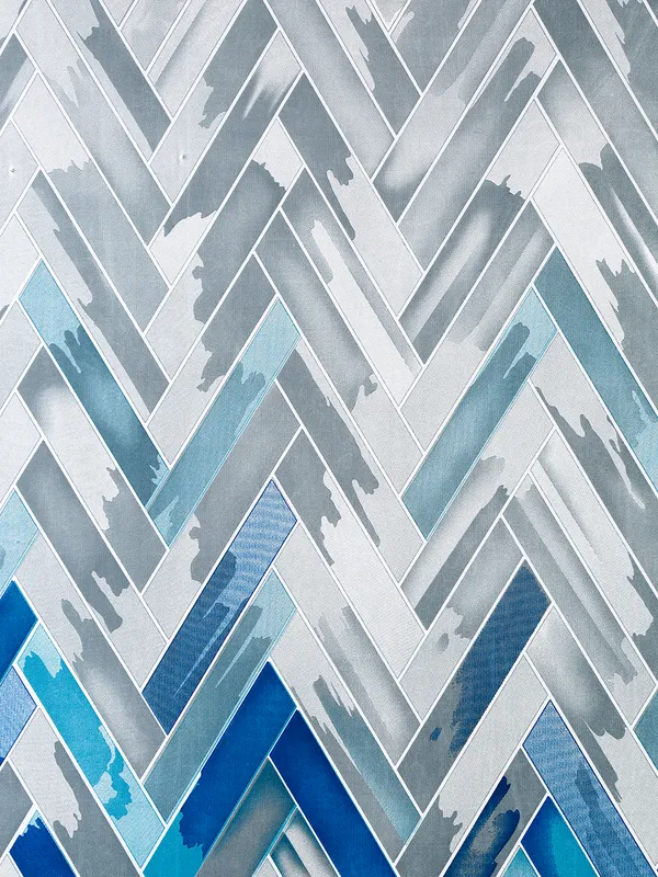 2_Pieces_Geometrical_Panel_Eyelet_Polyester_Curtains_-_Blue