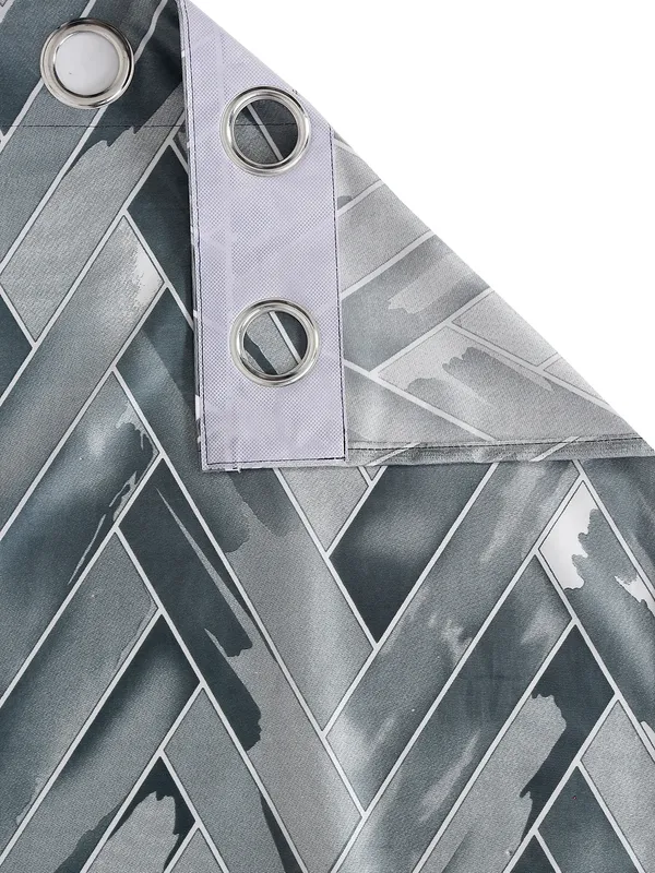 2_Pieces_Geometrical_Panel_Eyelet_Polyester_Curtains_-_Blue