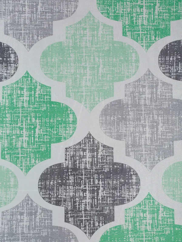 2_Piece_Moroccan_Motif_Eyelet_Polyester_Curtains_-_Green