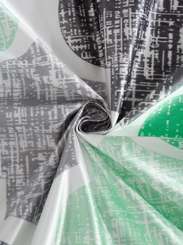2_Piece_Moroccan_Motif_Eyelet_Polyester_Curtains_-_Green