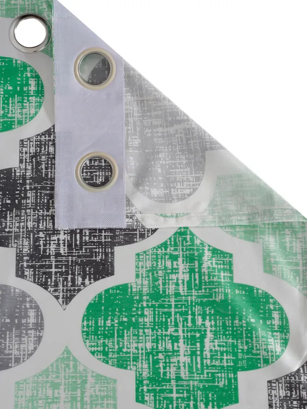 2_Piece_Moroccan_Motif_Eyelet_Polyester_Curtains_-_Green