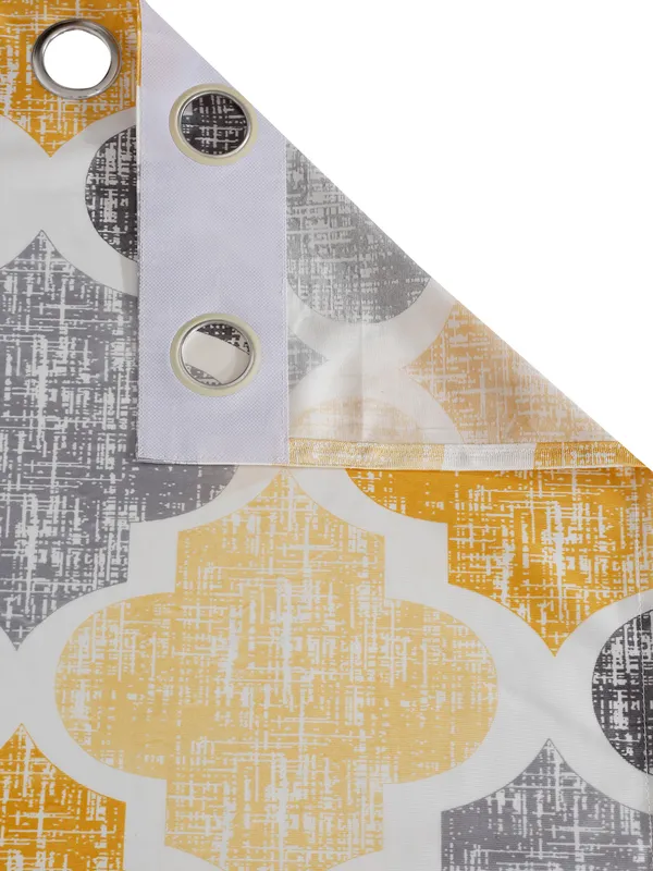 2_Piece_Moroccan_Motif_Eyelet_Polyester_Curtains_-_Yellow