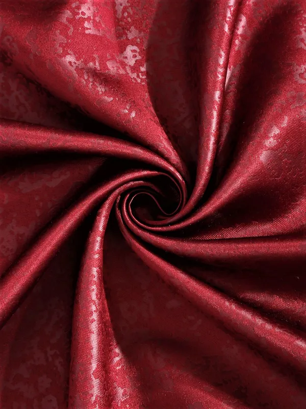 2_Pieces_100%_Blackout_Textured_Eyelet_Polyester_Curtains_-_Maroon