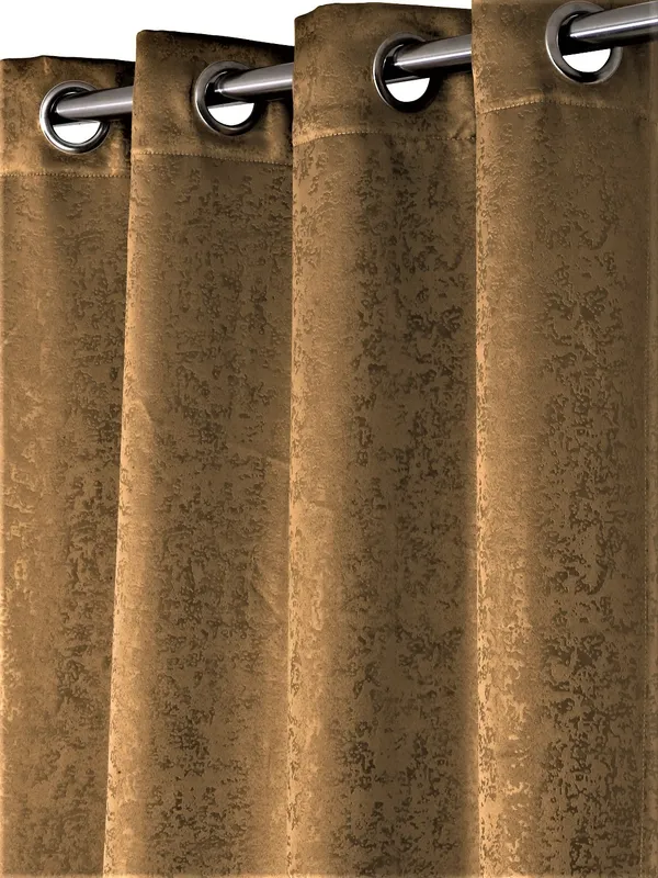 2_Pieces_100%_Blackout_Textured_Eyelet_Polyester_Curtains_-_Beige