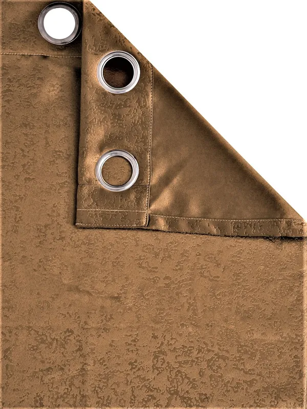 2_Pieces_100%_Blackout_Textured_Eyelet_Polyester_Curtains_-_Beige