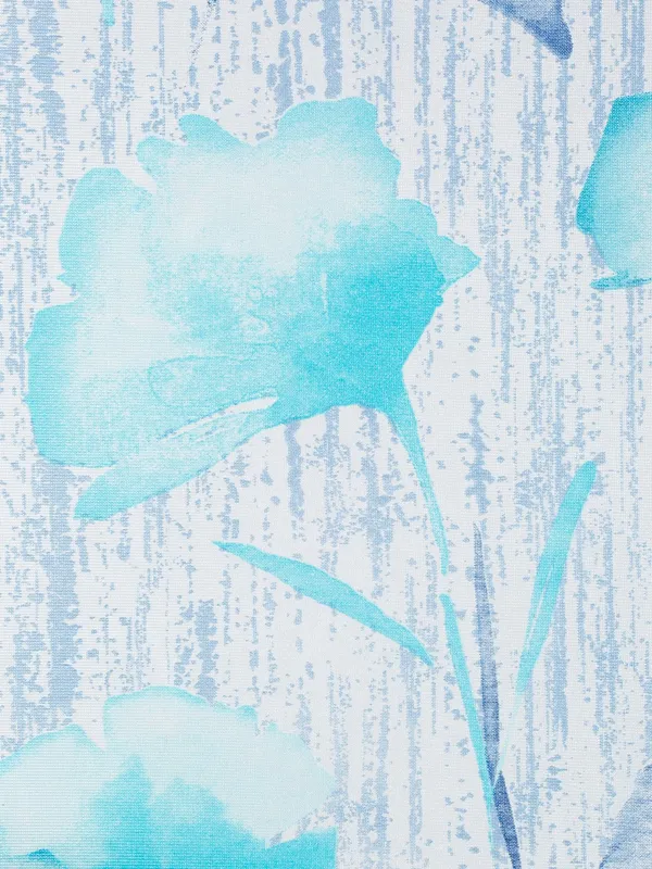 2_Pieces_Abstract_Garden_Eyelet_Polyester_Curtains_-_Blue