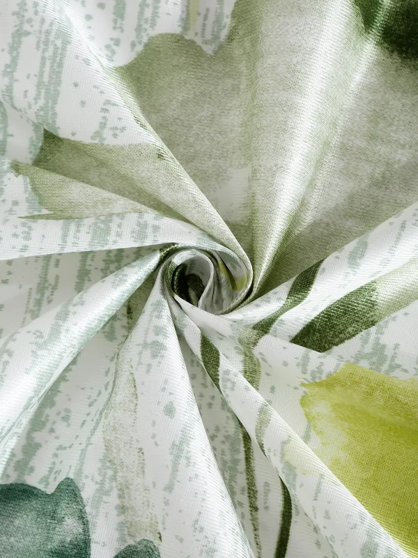 2_Pieces_Abstract_Garden_Eyelet_Polyester_Curtains_-_Green