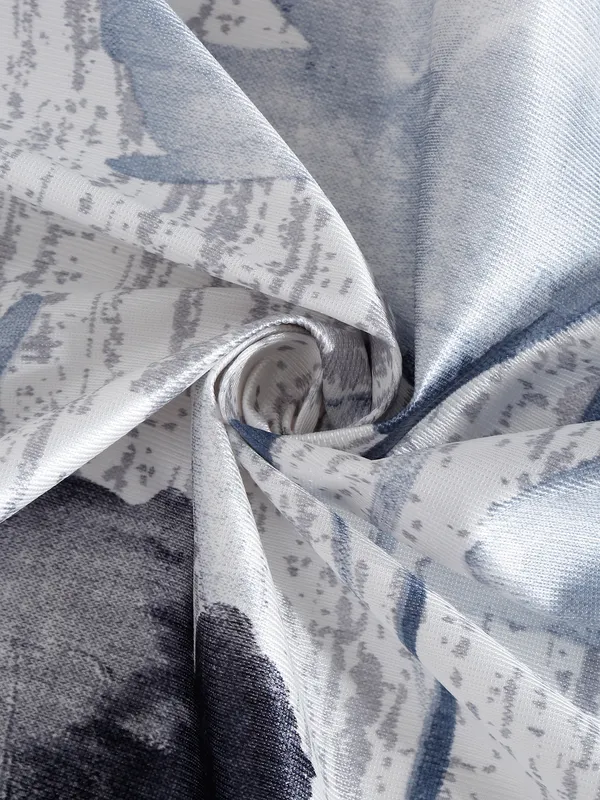 2_Pieces_Abstract_Garden_Eyelet_Polyester_Curtains_-_Grey