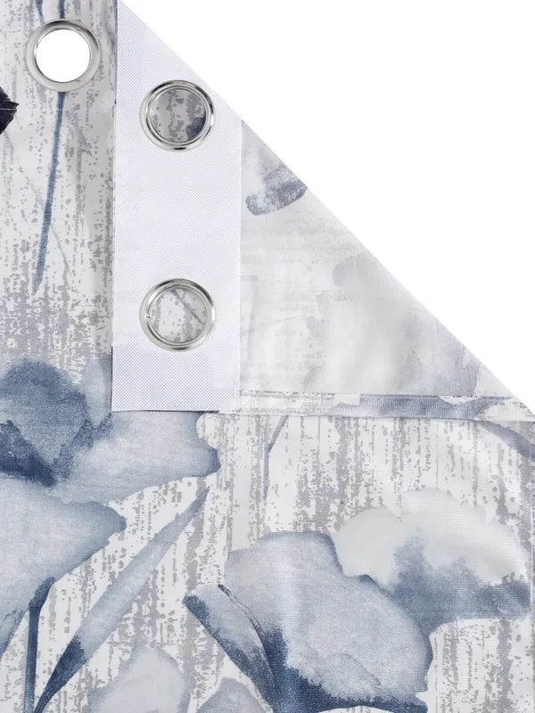 2_Pieces_Abstract_Garden_Eyelet_Polyester_Curtains_-_Grey
