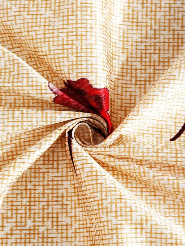 2_Pieces_Digital_Print_Eyelet_Polyester_Curtains_-_Maroon