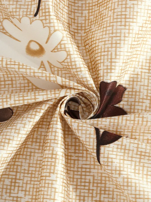 2_Pieces_Digital_Print_Eyelet_Polyester_Curtains_-_Brown
