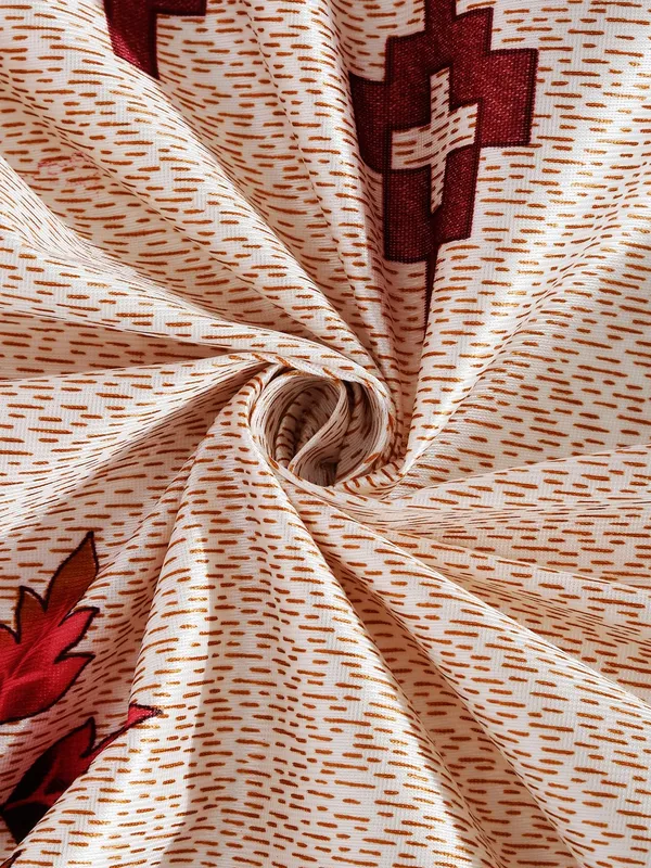 Home_Sizzler_2_Pieces_Leafy_Elegance_Panel_Eyelet_Polyester_Window_Curtains_-_5_Feet,_Maroon