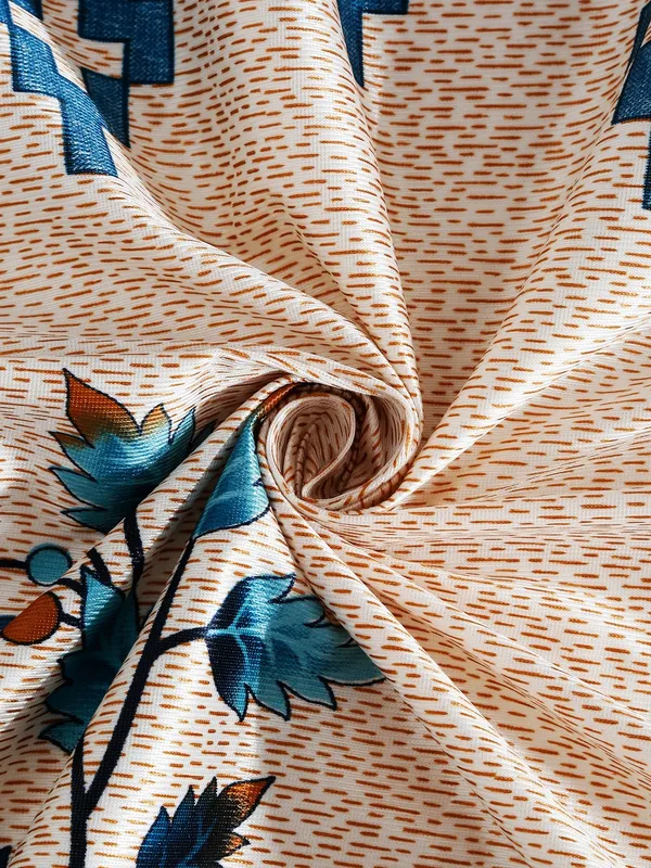Home_Sizzler_2_Pieces_Leafy_Elegance_Panel_Eyelet_Polyester_Door_Curtains_-_7_Feet,_Aqua