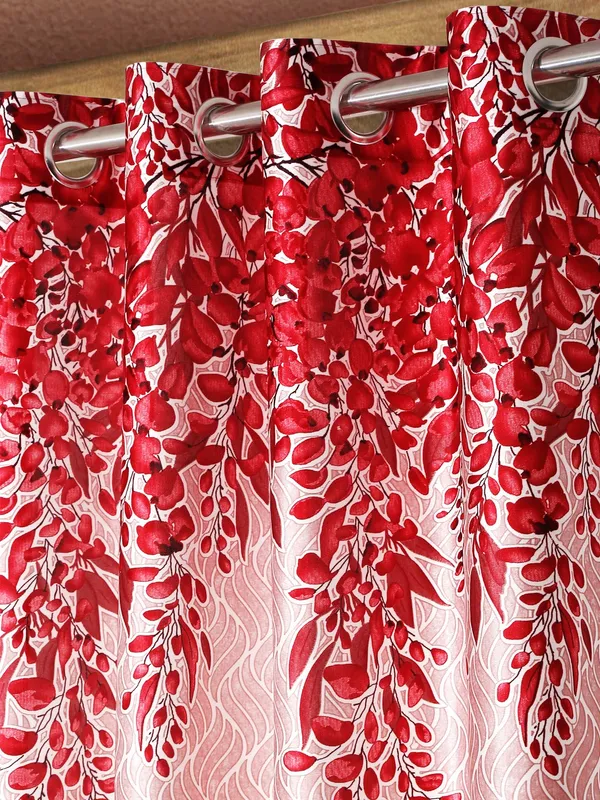 Home_Sizzler_2_Pieces_Sunflower_Panel_Eyelet_Polyester_Door_Curtains_-_7_Feet,_Maroon