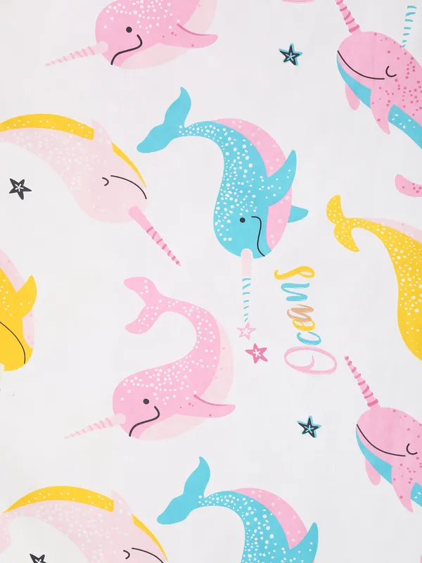 144_TC_Kid's_Microfibre_Kid's_Dolphin_Pink_Double_Bedsheet_with_2_King_Size_Pillow_Covers