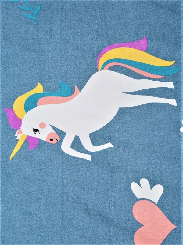 210_TC_Microfibre_Kid's_Unicorn_Double_Bedsheet_with_2_King_Size_Pillow_Covers