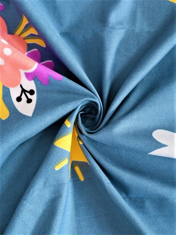 210_TC_Microfibre_Kid's_Unicorn_Double_Bedsheet_with_2_King_Size_Pillow_Covers