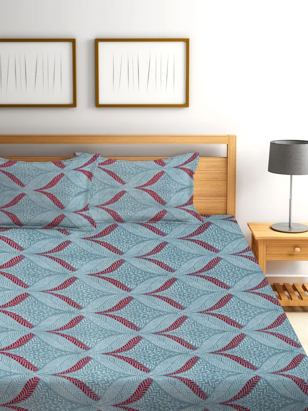 144TC_Vibrant_Vines_Baby_Blue_Double_Bedsheet_with_2_King_Size_Pillow_Covers