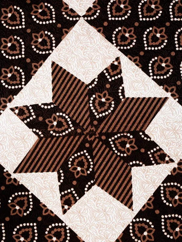 210TC_Microfibre_Ethnic_Geometric_Brown_Double_Bedsheet_with_2_King_Size_Pillow_Cover