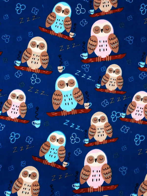 Home_Sizzler_144TC_Microfibre_Kid's_Owl_Double_Bedsheet_with_2_King_Size_Pillow_Covers