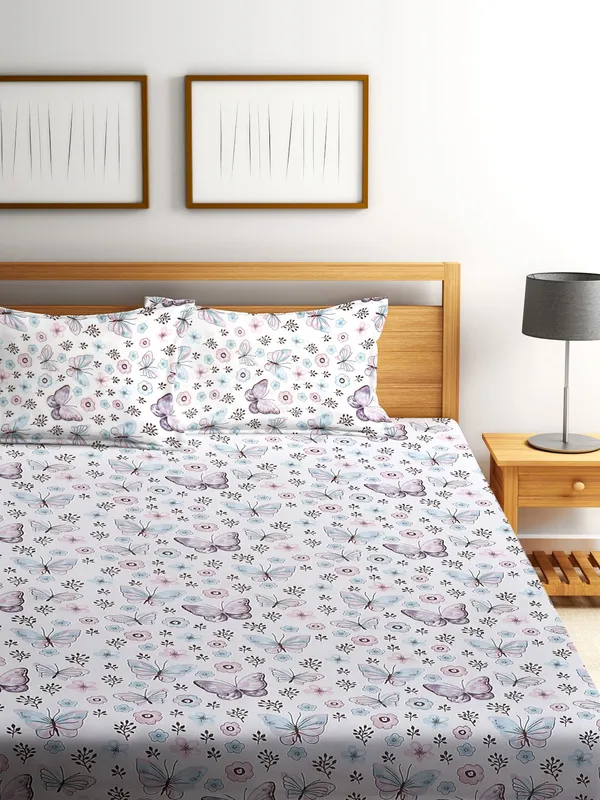 Home_Sizzler_144TC_Butterfly_Whispers_Double_Bedsheet_with_2_King_Size_Pillow_Covers