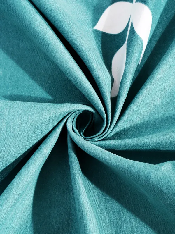 144_TC_Microfibre_Sea_Green_Extra_Large_Double_Bedsheet_(XL)_with_2_King_Size_Pillow_Covers