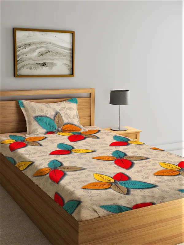 144_TC_Microfibre_3D_Floral_Multi_Single_Bedsheet_with_1_Pillow_Cover