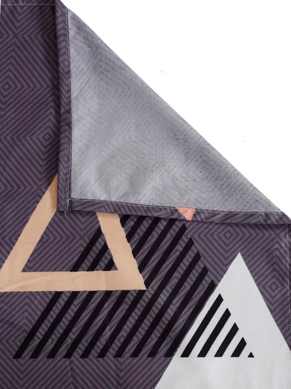 144_TC_Microfibre_Geometric_Grey_Single_Bedsheet_with_1_Pillow_Cover