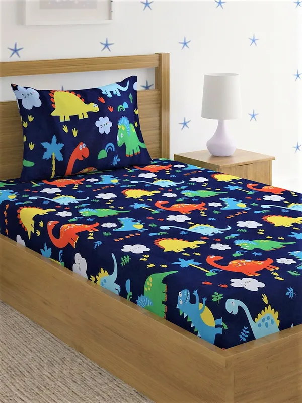 144_TC_Microfibre_Kid's_Jungle_Single_Bedsheet_with_1_Pillow_Cover