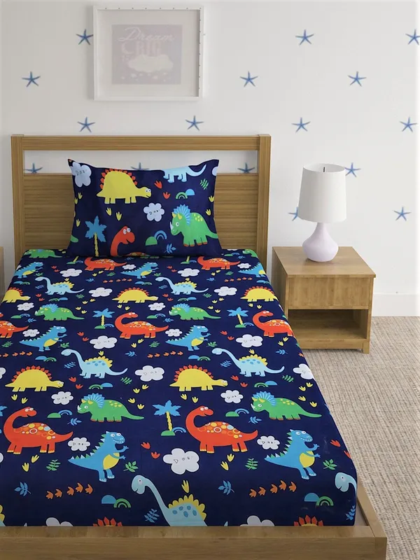 144_TC_Microfibre_Kid's_Jungle_Single_Bedsheet_with_1_Pillow_Cover