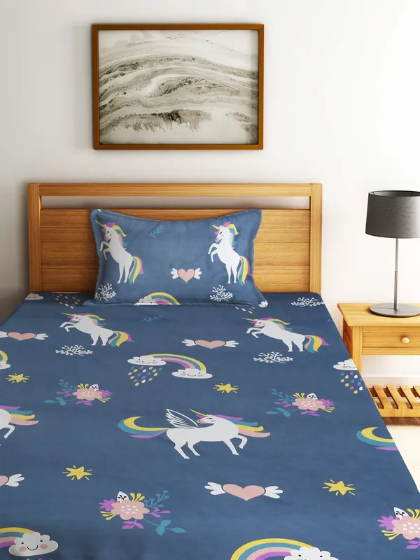 210_TC_Microfibre_Unicorn_Print_Single_Bedsheet_with_1_Pillow_Cover