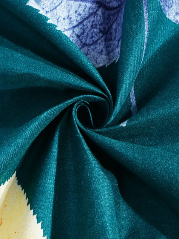 144_TC_Microfibre_Dark_Green_Single_Bedsheet_with_1_Pillow_Cover