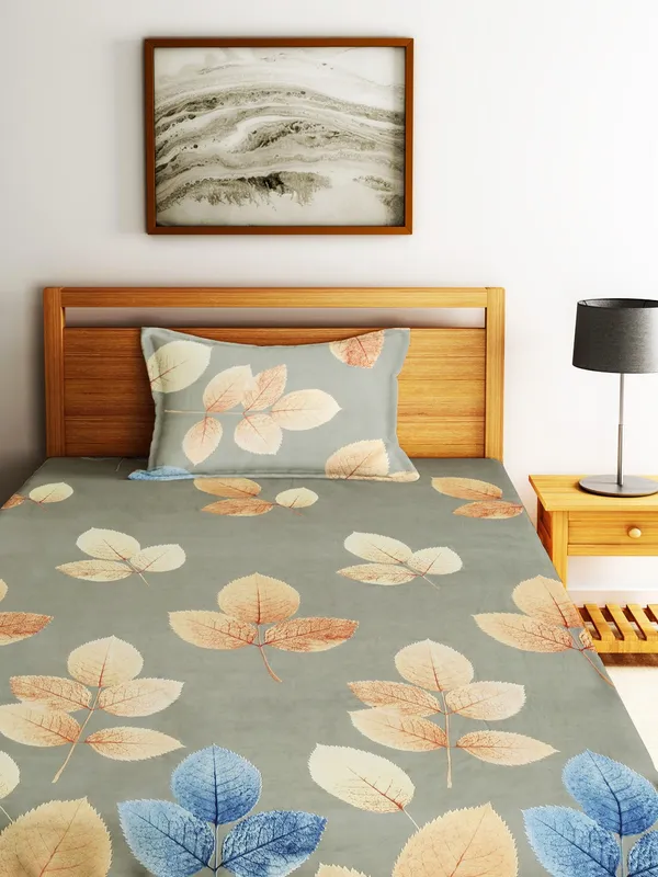 144_TC_Microfibre_Grey_Single_Bedsheet_with_1_Pillow_Cover