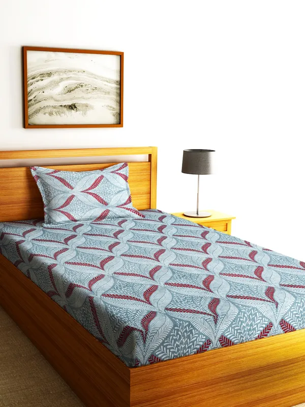 144TC_Vibrant_Vines_Baby_Blue_Double_Bedsheet_with_1_Pillow_Cover