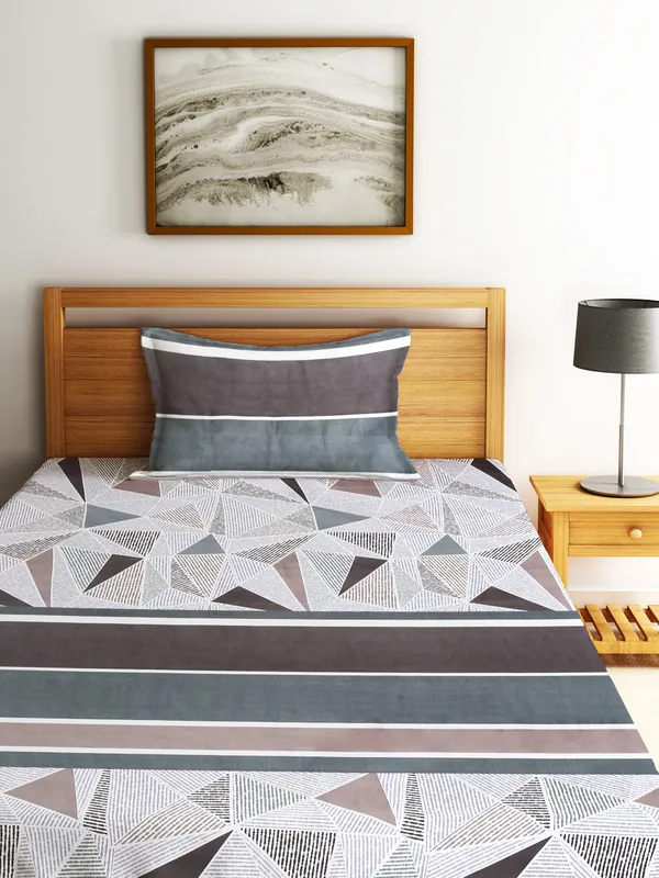 144TC_Geometrical_Multicolor_Single_Bedsheet_with_1_Pillow_Cover
