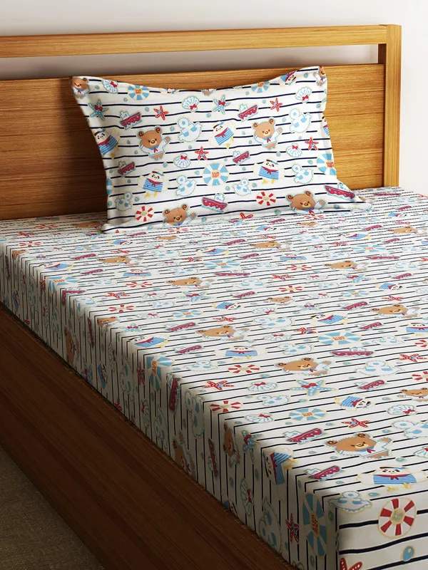 Home_Sizzler_144TC_Microfibre_Kid's_Toys_Single_Bedsheet_with_1_Pillow_Cover