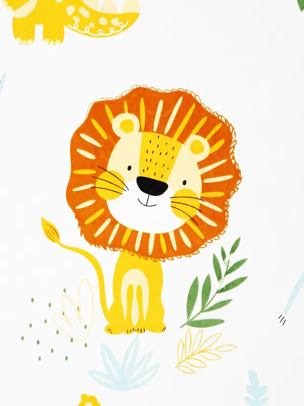 Home_Sizzler_144TC_Kid's_Lion's_Haven_Single_Bedsheet_With_1_Pillow_Cover