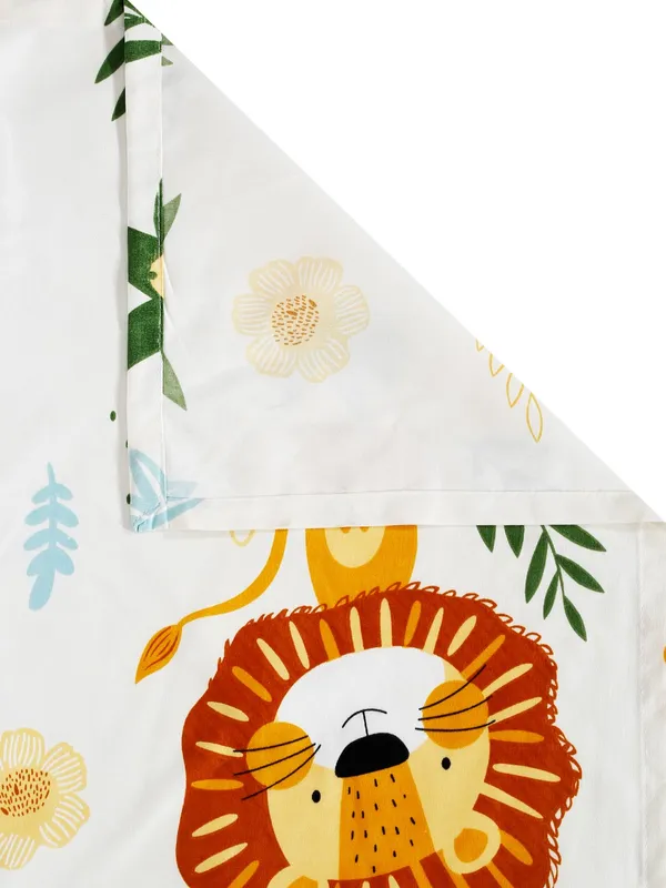 Home_Sizzler_144TC_Kid's_Lion's_Haven_Single_Bedsheet_With_1_Pillow_Cover