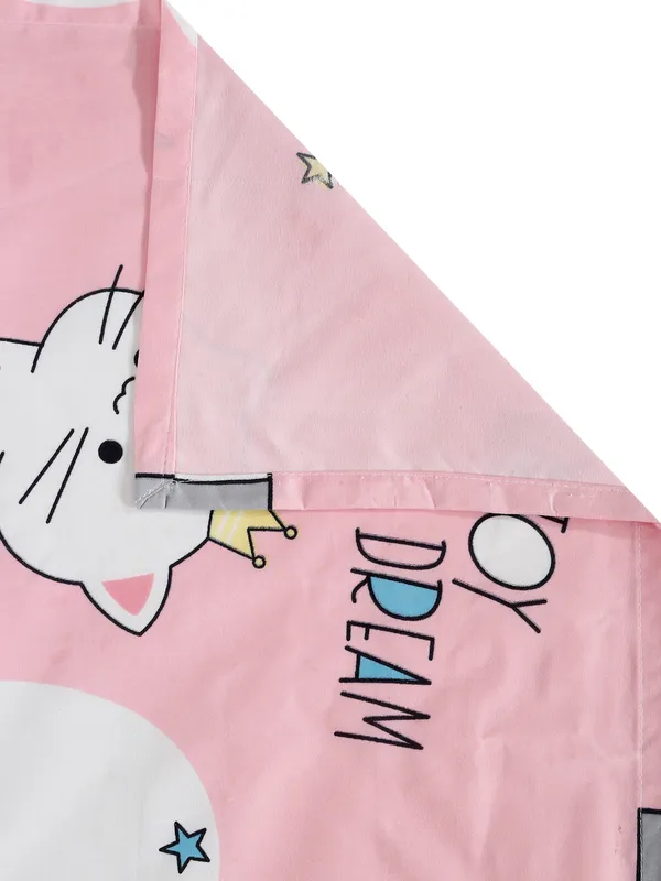 Home_Sizzler_144TC_Kid's_Elephant_&_Kitty_Single_Bedsheet_With_1_Pillow_Cover