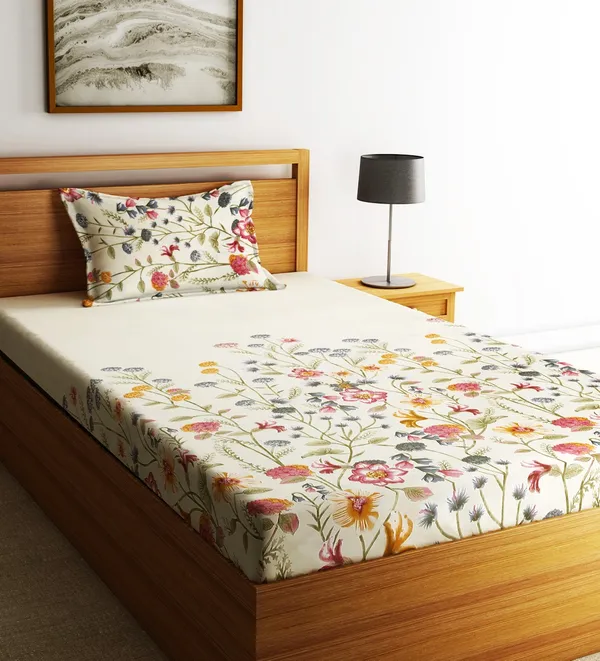 Home_Sizzler_144TC_Garden_Grace_Single_Bedsheet_With_1_Pillow_Cover