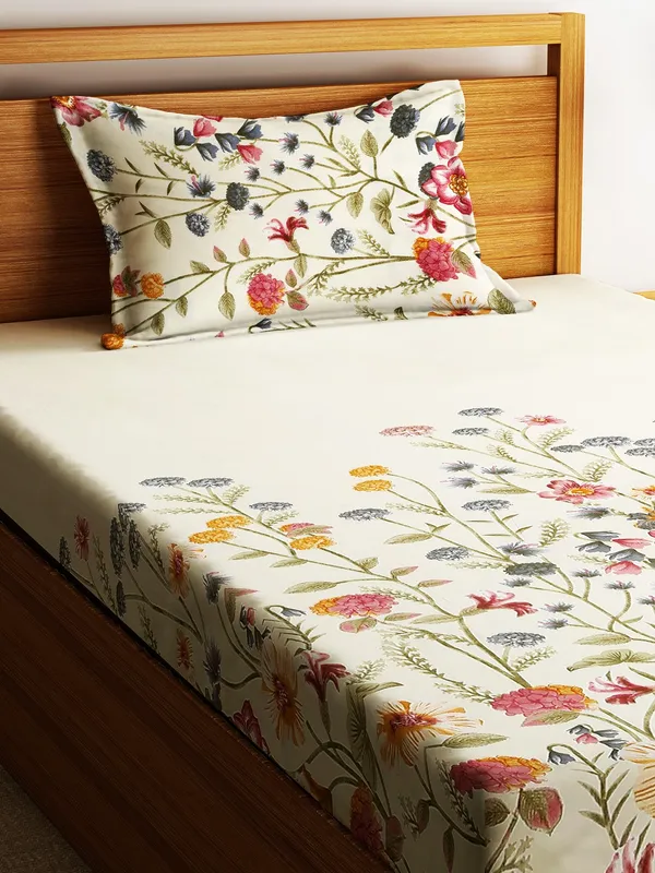 Home_Sizzler_144TC_Garden_Grace_Single_Bedsheet_With_1_Pillow_Cover