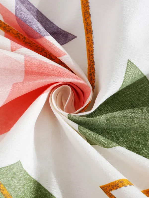 Home_Sizzler_144TC_Triangle_Mosaic's_Single_Bedsheet__With_1_Pillow_Cover