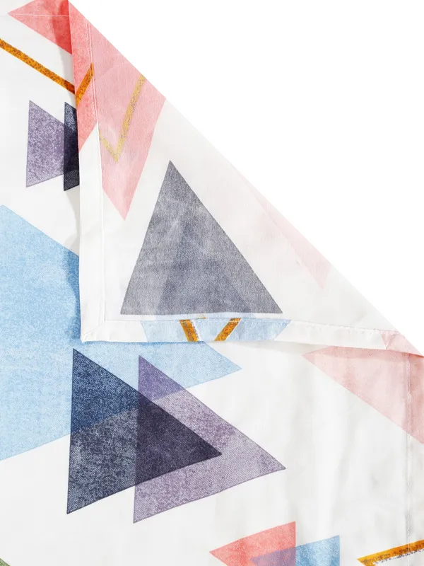 Home_Sizzler_144TC_Triangle_Mosaic's_Single_Bedsheet__With_1_Pillow_Cover